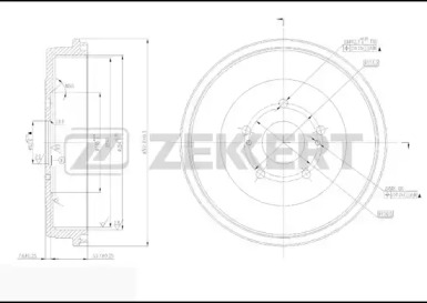 ZEKKERT bs5188 -  Барабан тормозной задний