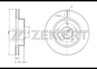 ZEKKERT bs5192 -  Диск тормозной передний вентилируемый