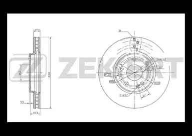 ZEKKERT bs5201 -  Диск тормозной передний вентилируемый
