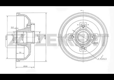 ZEKKERT bs5208 -  Тормозной барабан