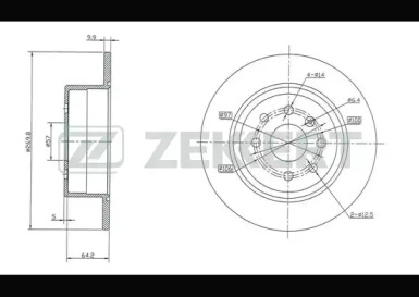 ZEKKERT bs5217 -  Диск тормозной задний