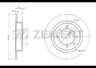 ZEKKERT bs5225 -  Диск тормозной