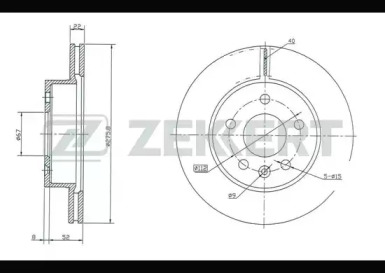 ZEKKERT bs5238 -  Диск тормозной передний вентилируемый