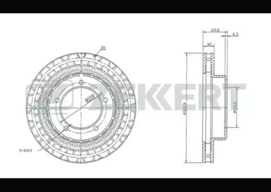 ZEKKERT bs5243 -  Диск тормозной передний