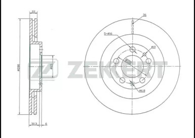 ZEKKERT bs5251 -  Диск тормозной передний вентилируемый