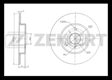 ZEKKERT bs5266 -  Диск тормозной передний