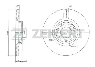 ZEKKERT bs5279 -  Диск тормозной передний вентилируемый
