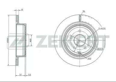 ZEKKERT bs5287 -  Диск тормозной