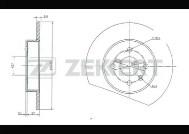 ZEKKERT bs5293 -  Диск тормозной задний