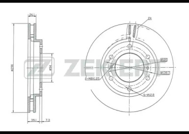 ZEKKERT bs5319 -  Диск тормозной передний вентилируемый