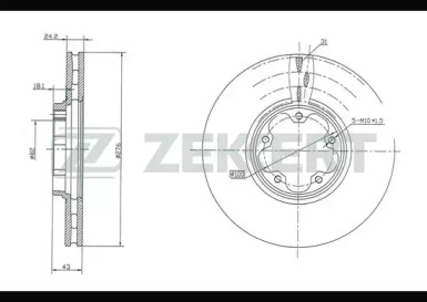 ZEKKERT bs5346 -  Диск тормозной передний вентилируемый