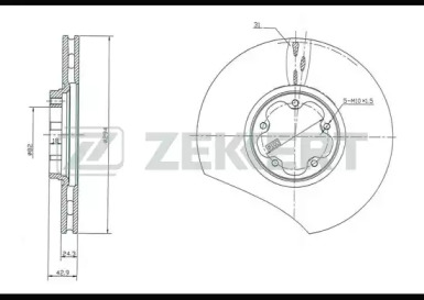 ZEKKERT bs5347 -  Диск тормозной передний вентилируемый