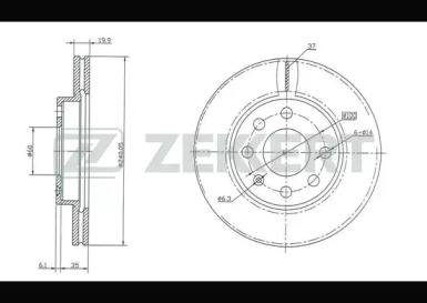 ZEKKERT bs5354 -  Диск тормозной передний вентилируемый