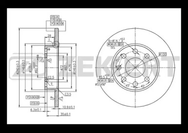 ZEKKERT bs5355 -  Диск тормозной передний