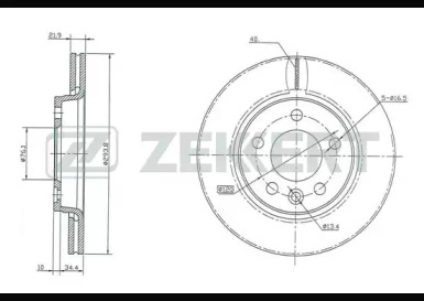 ZEKKERT bs5356 -  Диск тормозной задний вентилируемый