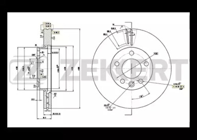 ZEKKERT bs5357 -  Диск тормозной передний вентилируемый