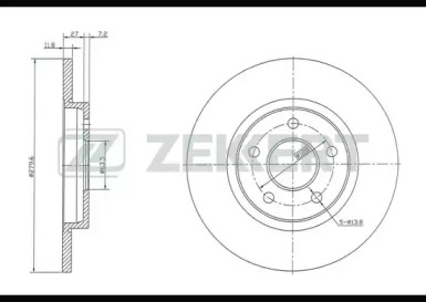 ZEKKERT bs5362 -  Диск тормозной задний