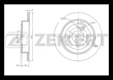ZEKKERT bs5372 -  Диск тормозной задний