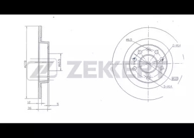 ZEKKERT bs5382 -  Диск тормозной задний