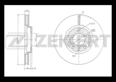 ZEKKERT bs5383 -  Диск тормозной передний вентилируемый