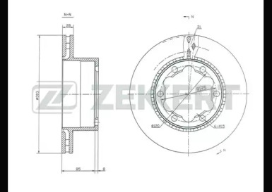 ZEKKERT bs5388 -  Диск тормозной задний вентилируемый
