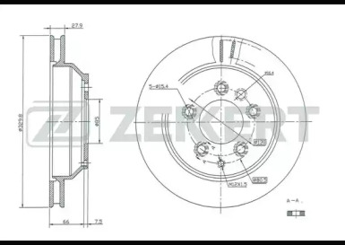 ZEKKERT bs5392 -  Диск тормозной задний вентилируемый