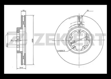 ZEKKERT bs5424 -  Диск тормозной передний вентилируемый