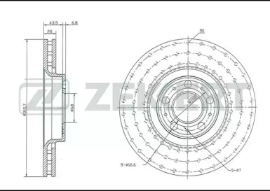 ZEKKERT bs5429 -  Диск тормозной передний вентилируемый