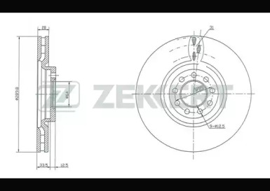 ZEKKERT bs5447 -  Тормозной диск