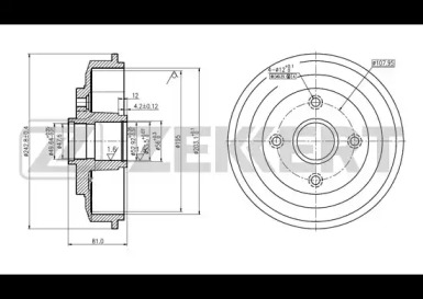 ZEKKERT bs5451 -  Тормозной барабан