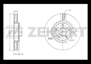 ZEKKERT bs5458 -  Диск тормозной передний вентилируемый