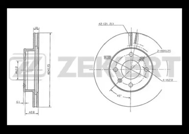ZEKKERT bs5485 -  Диск тормозной передний вентилируемый