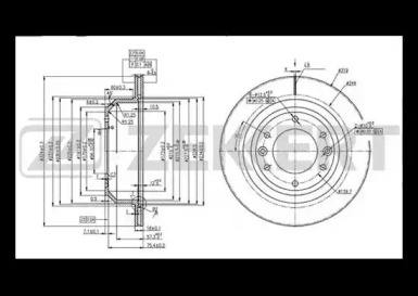 ZEKKERT bs5486 -  Диск тормозной задний вентилируемый