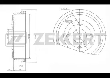 ZEKKERT bs5548 -  Тормозной барабан