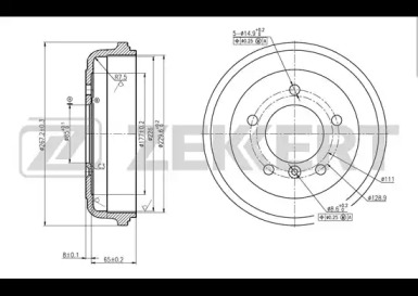 ZEKKERT bs5550 -  Тормозной барабан