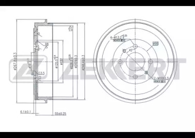 ZEKKERT bs5573 -  Тормозной барабан