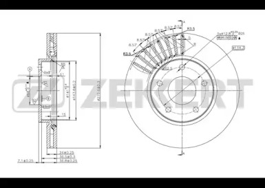 ZEKKERT bs5589 -  Диск тормозной передний вентилируемый