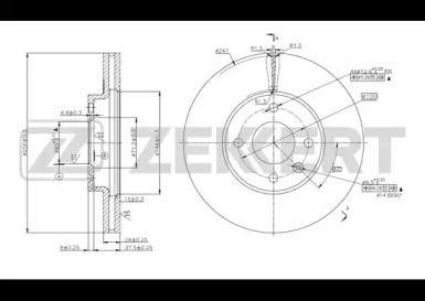 ZEKKERT bs5593 -  Диск тормозной передний вентилируемый