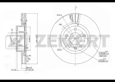 ZEKKERT bs5600 -  Диск тормозной передний вентилируемый