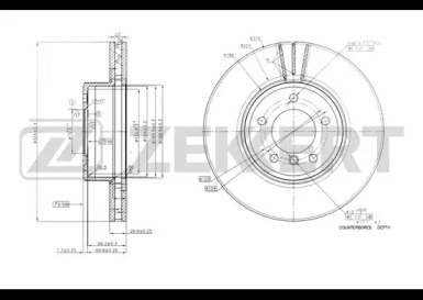 ZEKKERT bs5603 -  Диск тормозной передний вентилируемый