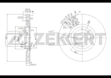 ZEKKERT bs5636 -  Диск тормозной передний вентилируемый