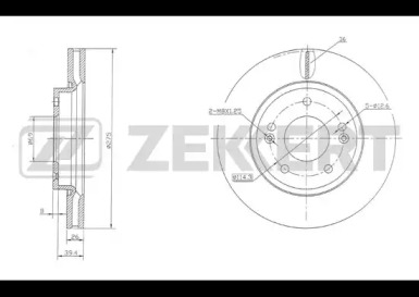 ZEKKERT bs5637 -  Диск тормозной передний вентилируемый
