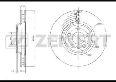 ZEKKERT bs5641 -  Диск тормозной передний вентилируемый