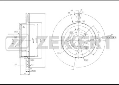 ZEKKERT bs5655 -  Диск тормозной передний вентилируемый