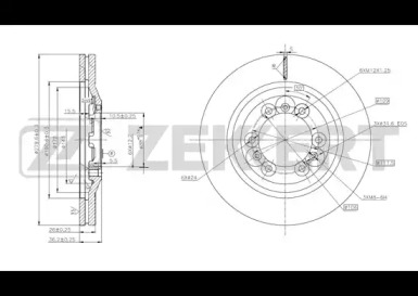ZEKKERT bs5671 -  Диск тормозной передний вентилируемый