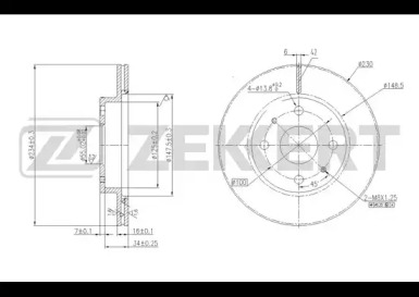 ZEKKERT bs5725 -  Диск тормозной передний вентилируемый