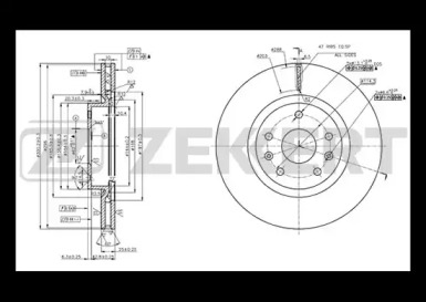 ZEKKERT bs5744 -  Диск тормозной передний вентилируемый