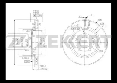 ZEKKERT bs5758 -  Тормозной диск