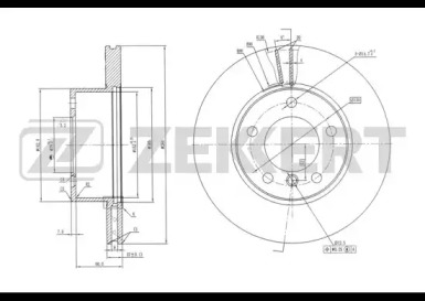 ZEKKERT bs5769 -  Диск тормозной передний вентилируемый