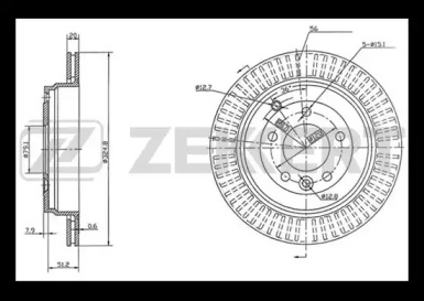 ZEKKERT bs5778 -  Диск тормозной задний вентилируемый